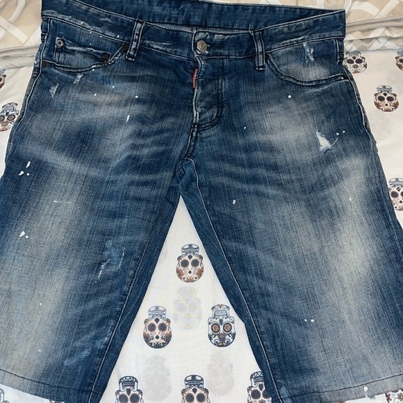 Dsquared2 Blue denim jeans shorts. Size 50 distressed shorts. - Picture 1 of 6